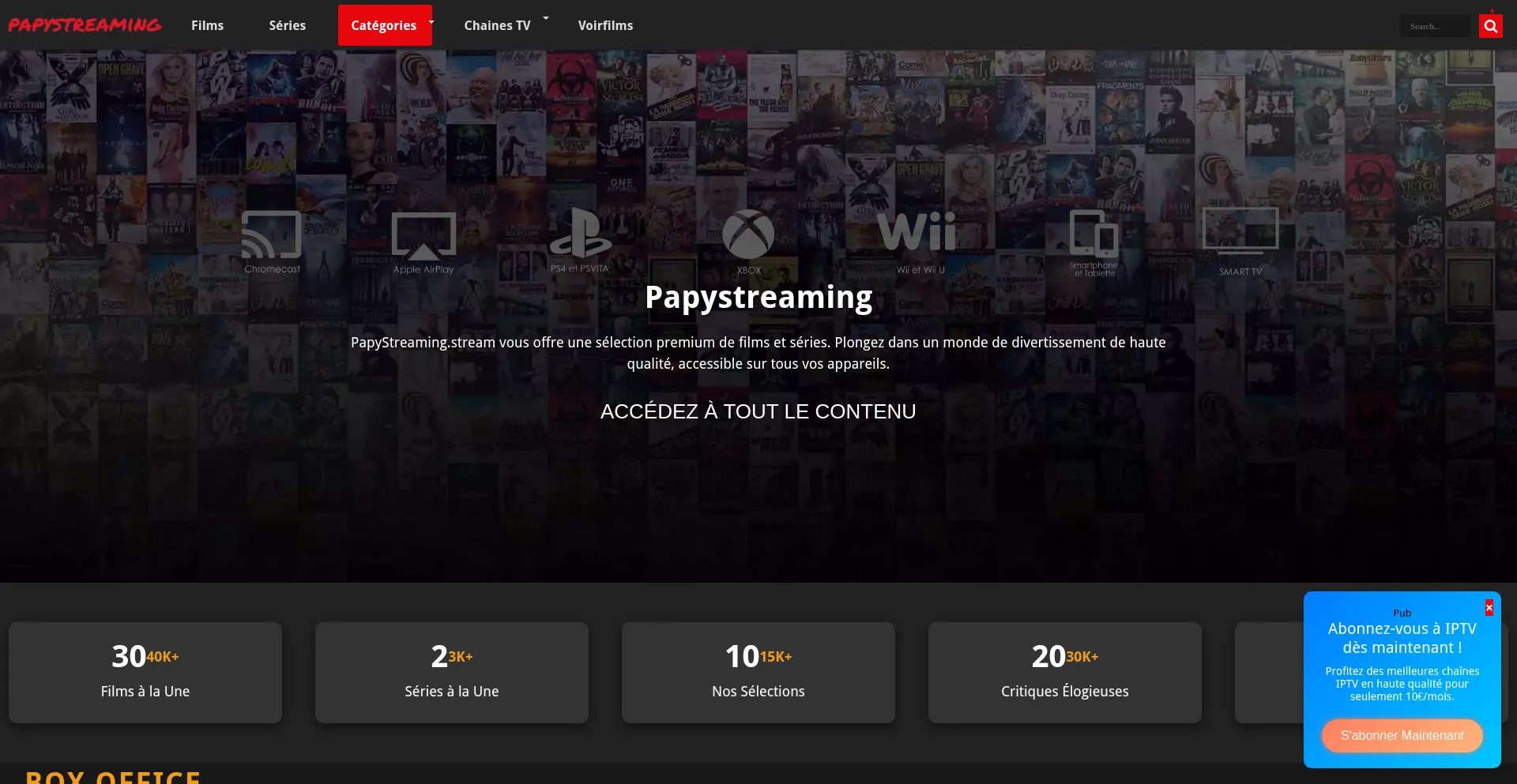 Website screenshot of Papy.papystreaming.stream