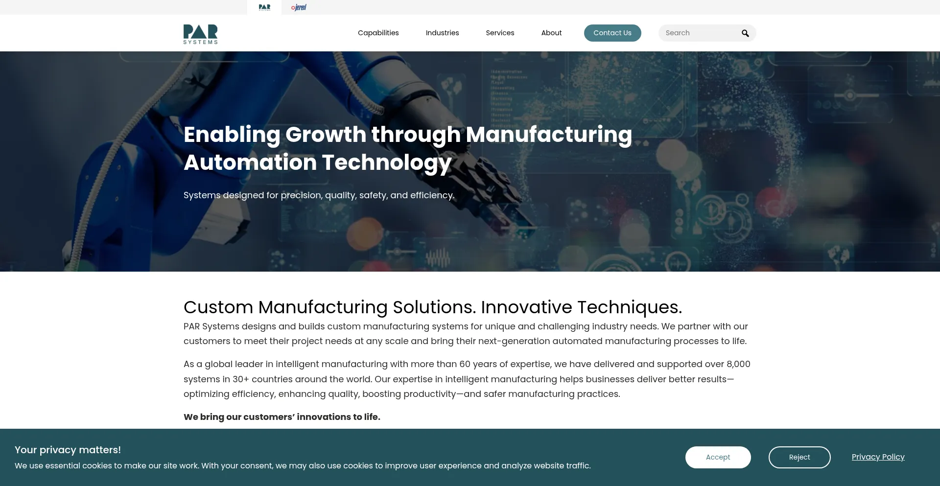 Website screenshot of Par.com