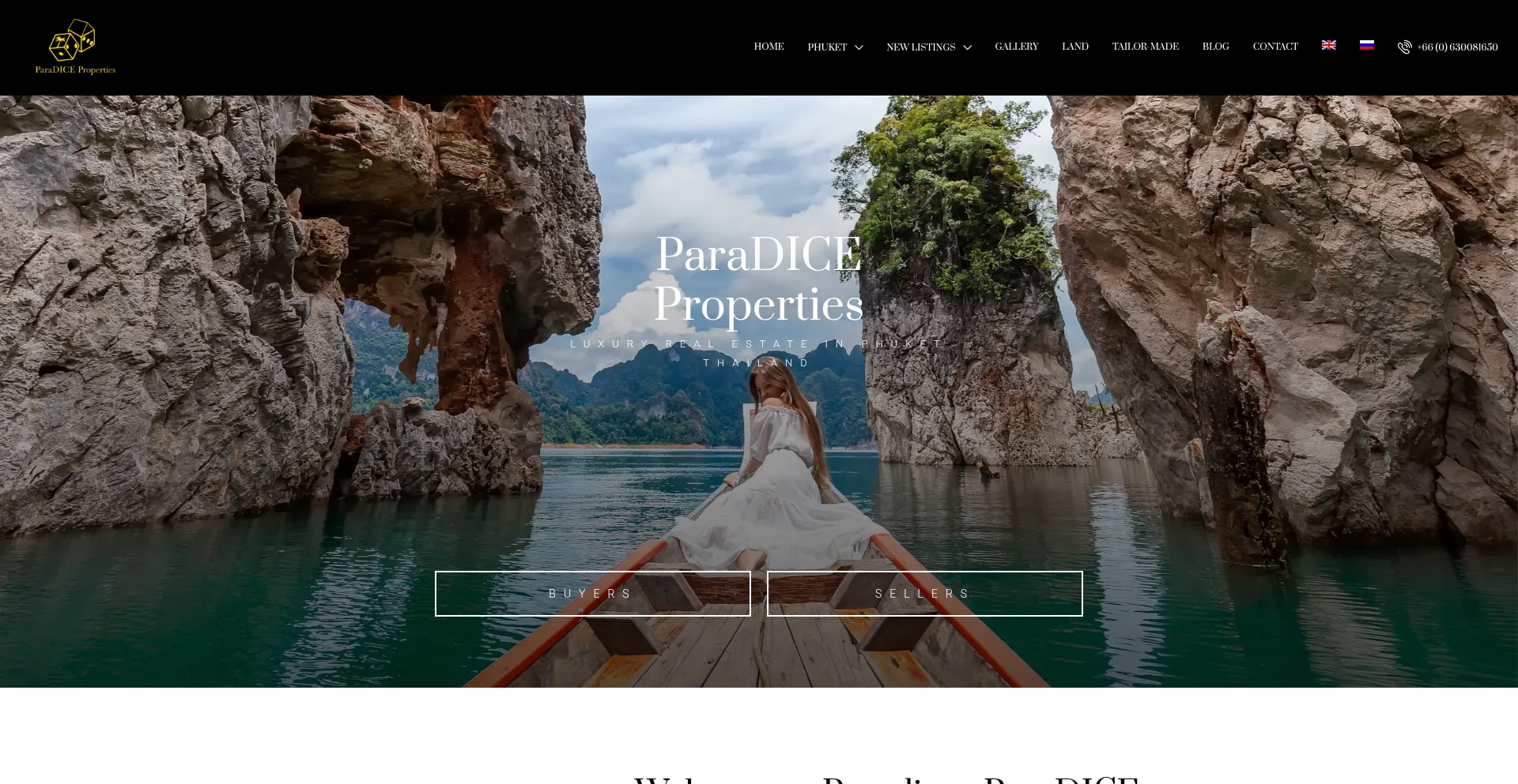 Website screenshot of Paradiceproperties.com