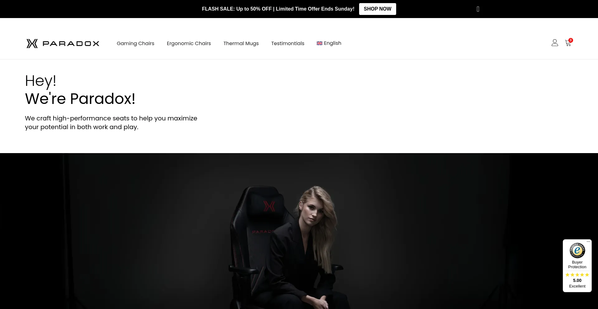 Website screenshot of Paradox24.com