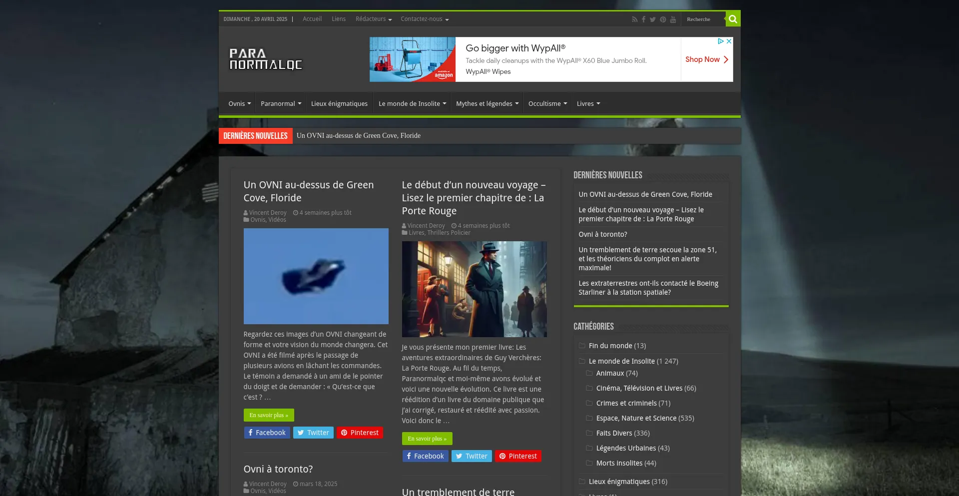 Paranormalqc.com Screenshot