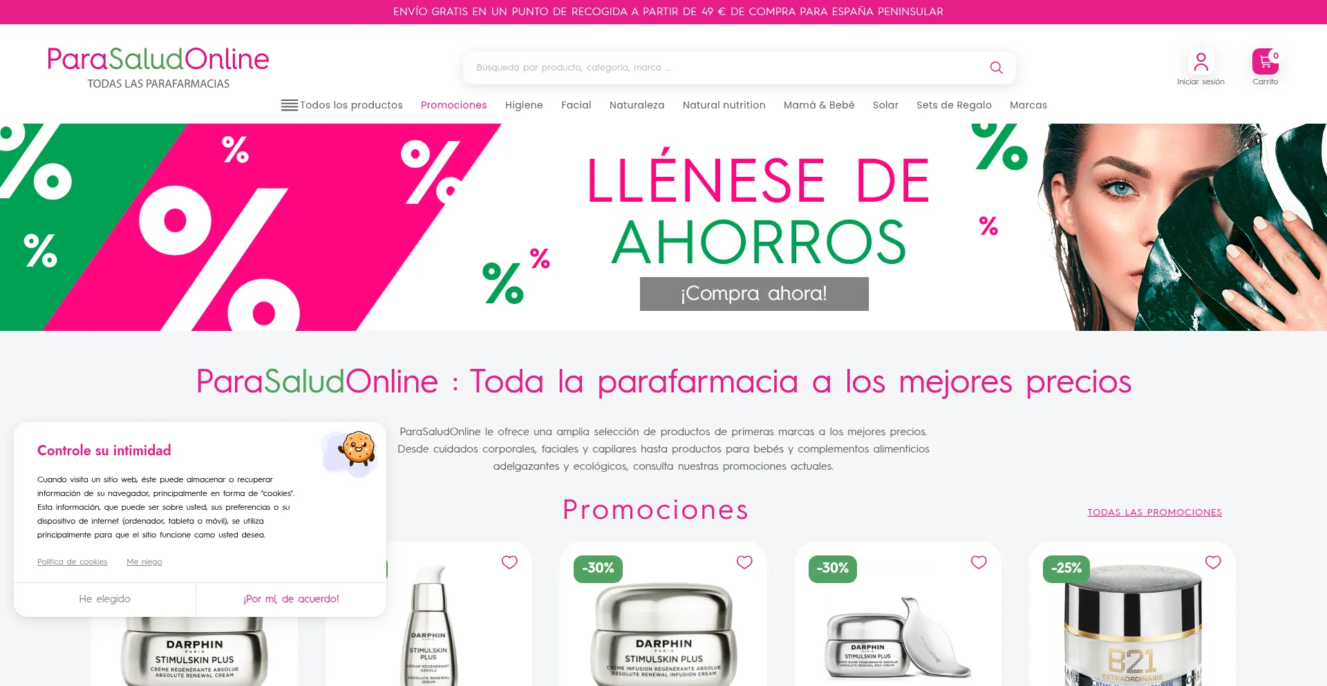 Website screenshot of Parasaludonline.es
