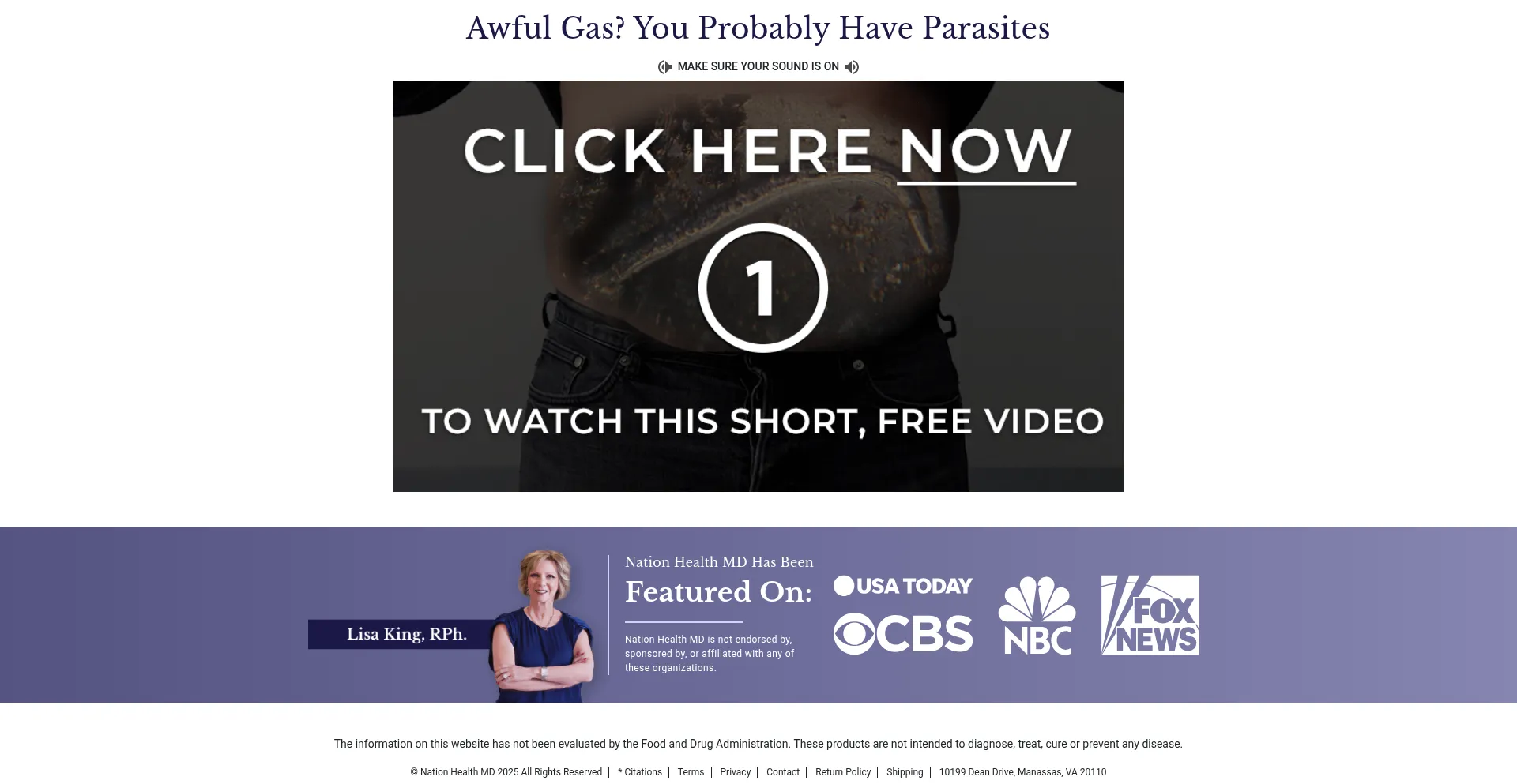 Website screenshot of Parasiterelief.com