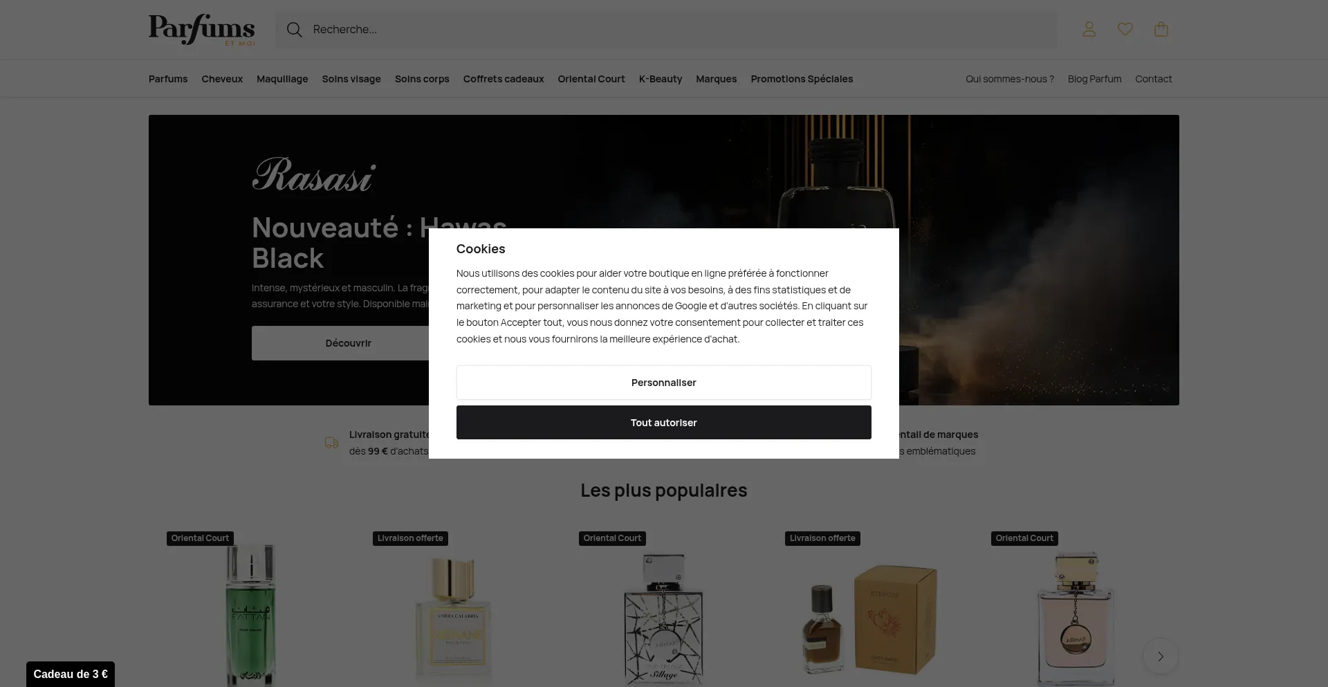 Website screenshot of Parfumsetmoi.fr