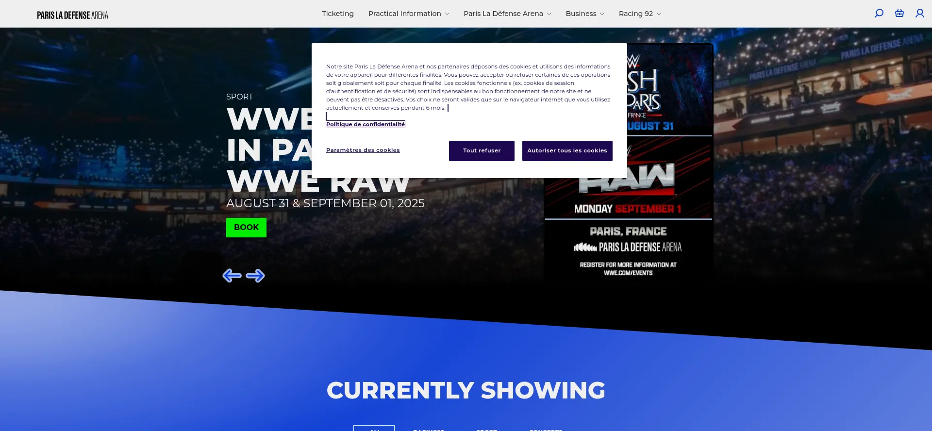 Parisladefense-arena.com Screenshot
