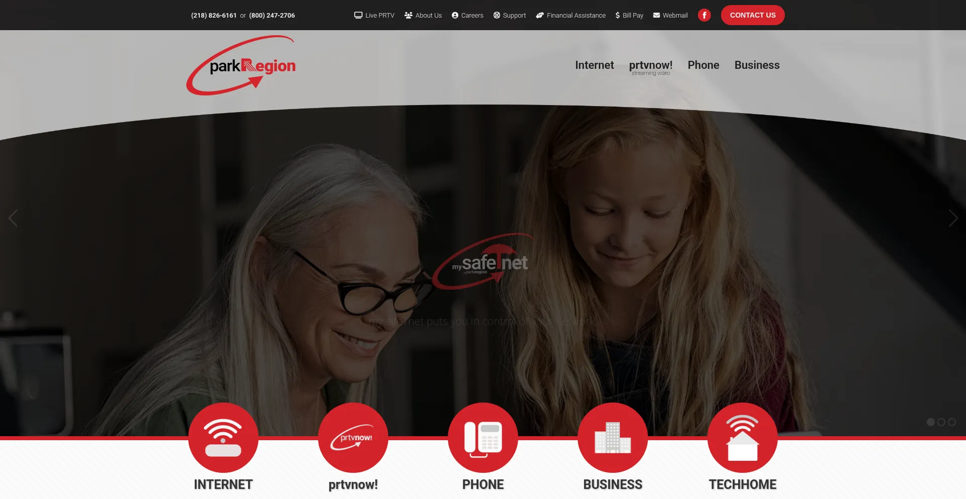 Website screenshot of Parkregion.com