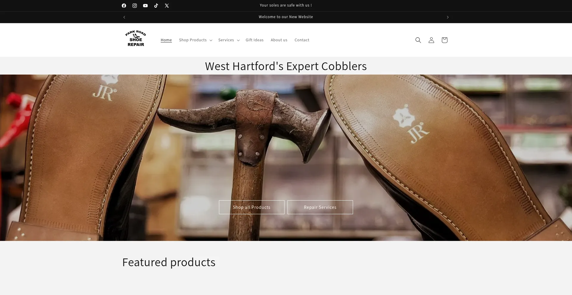 Website screenshot of Parkroadshoe.com