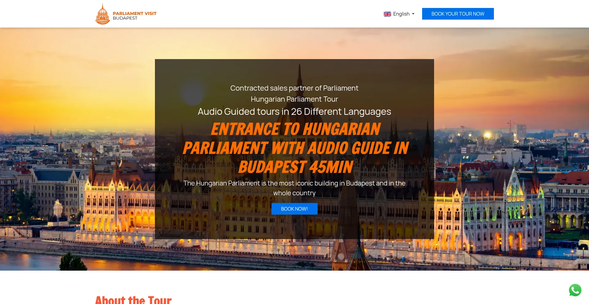 Website screenshot of Parliamentvisit.com