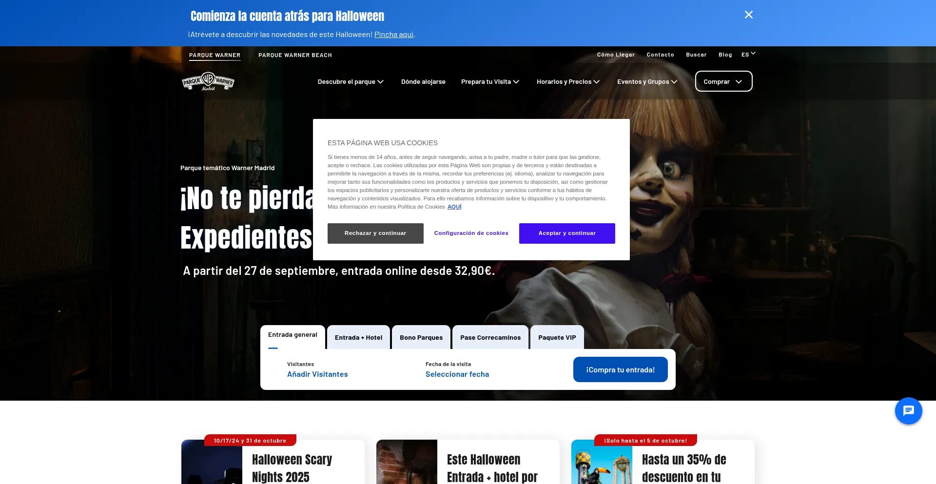 Parquewarner.com Screenshot