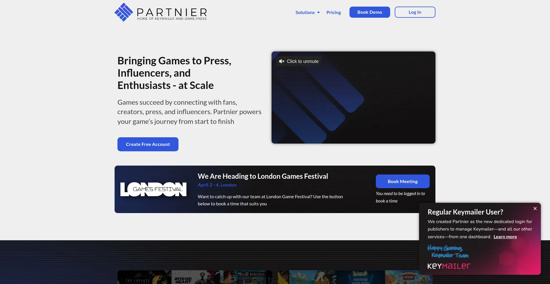 Website screenshot of Partnier.com