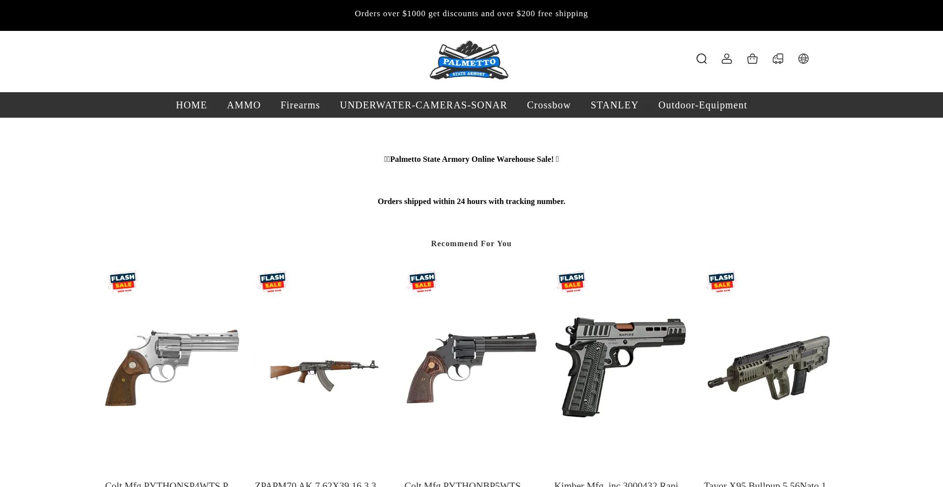 Website screenshot of Pasclearanceshop.com