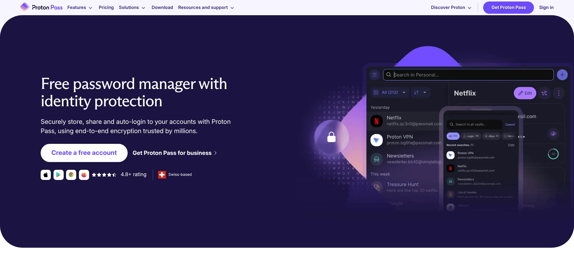 Website screenshot of Passmail.net
