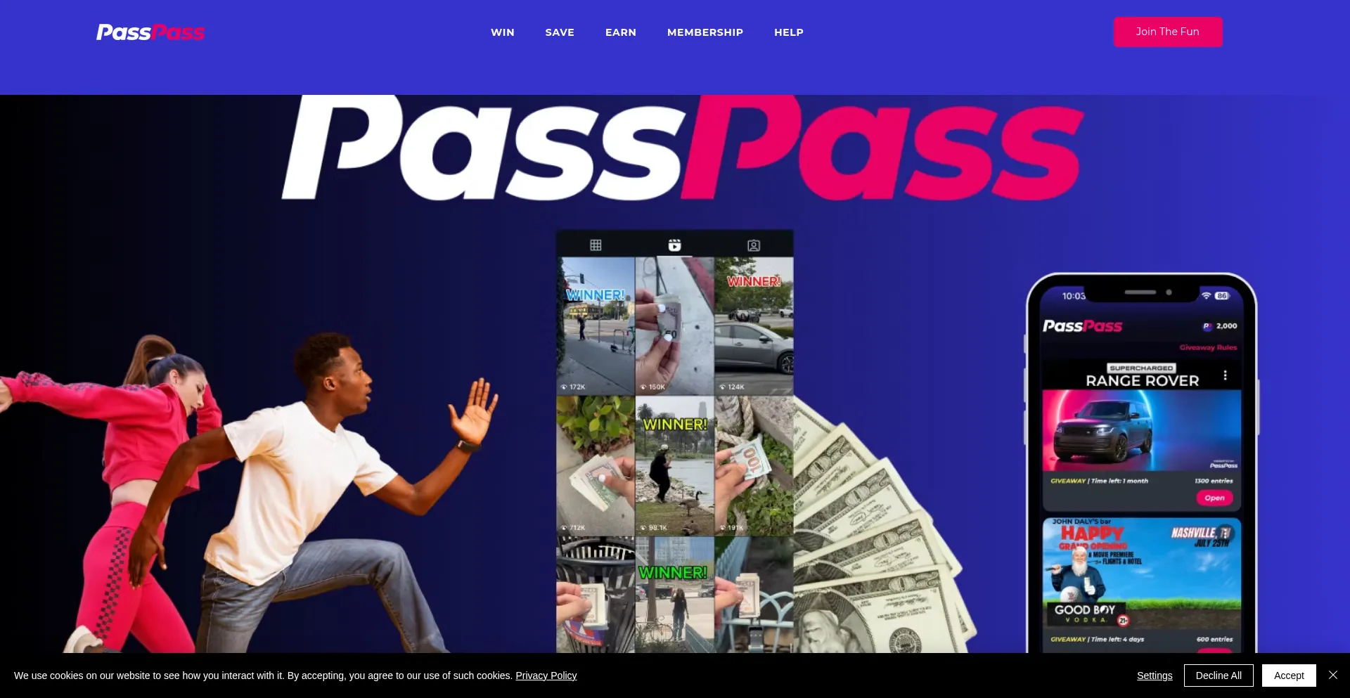 Website screenshot of Passpass.com