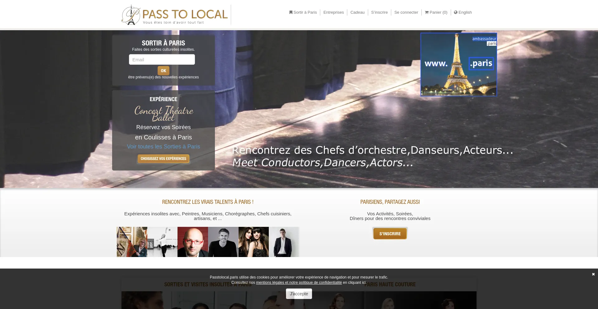 Website screenshot of Passtolocal.paris