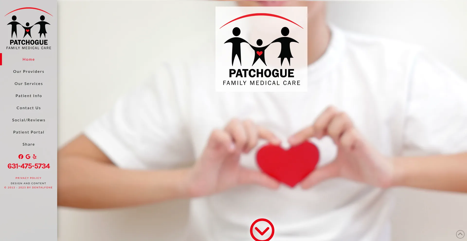 Website screenshot of Patchoguefamilymedicalcare.com