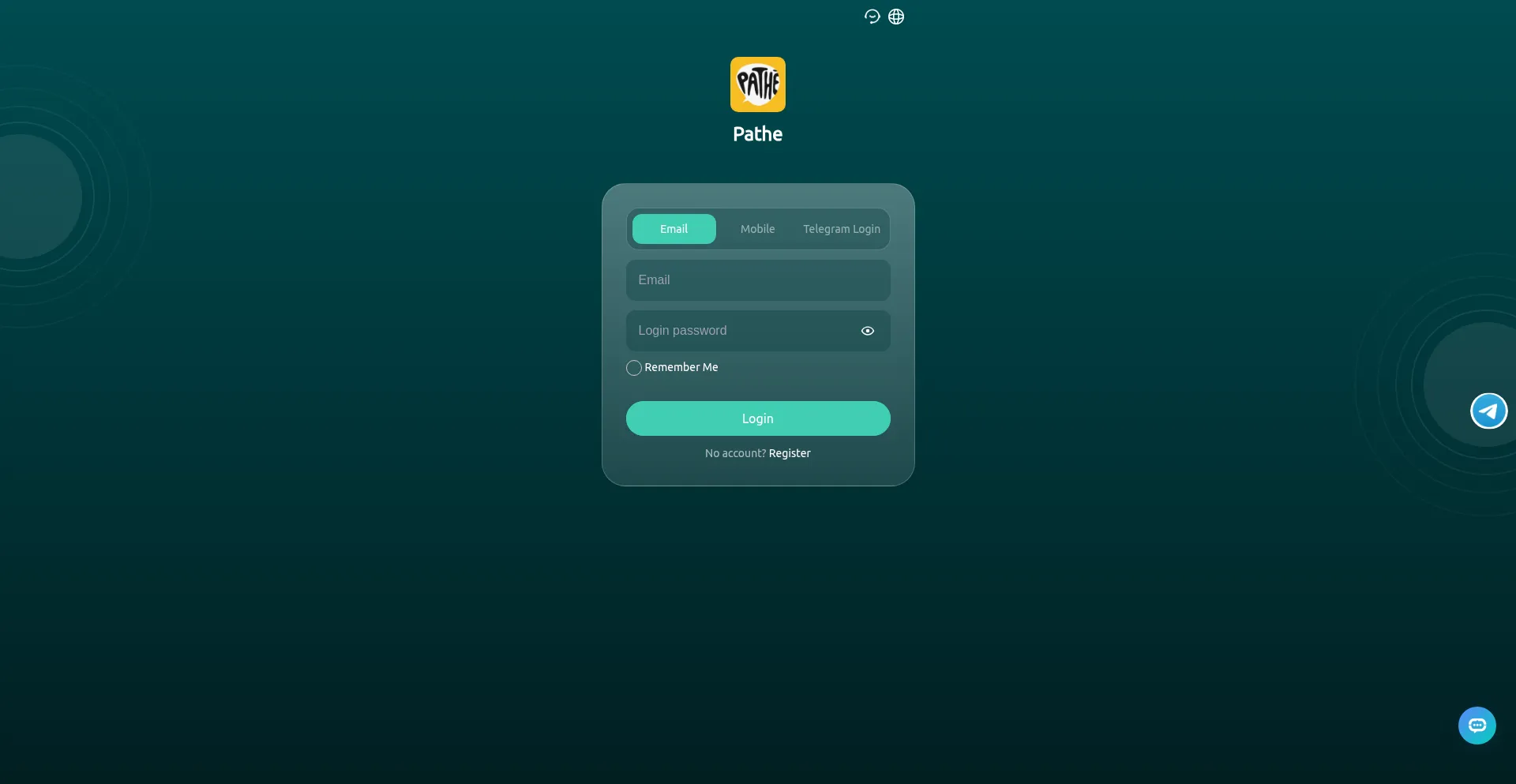 Website screenshot of Pathe.cc