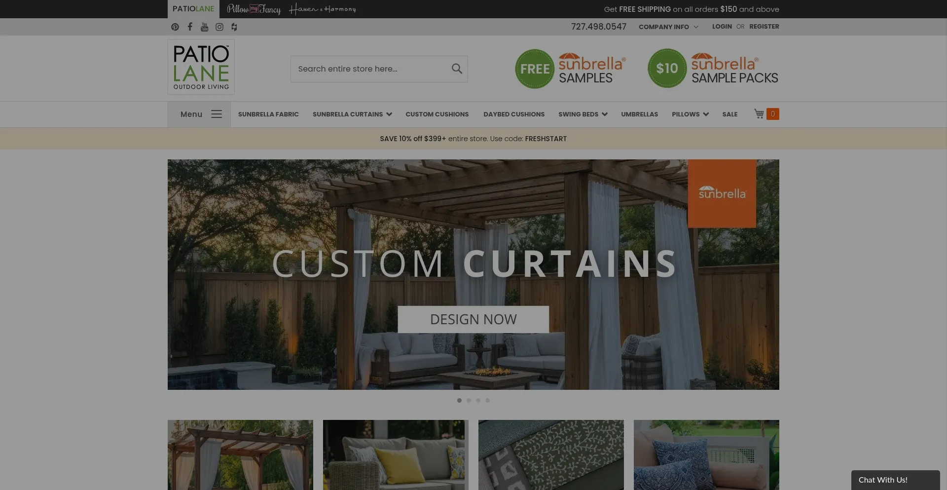 Website screenshot of Patiolane.com