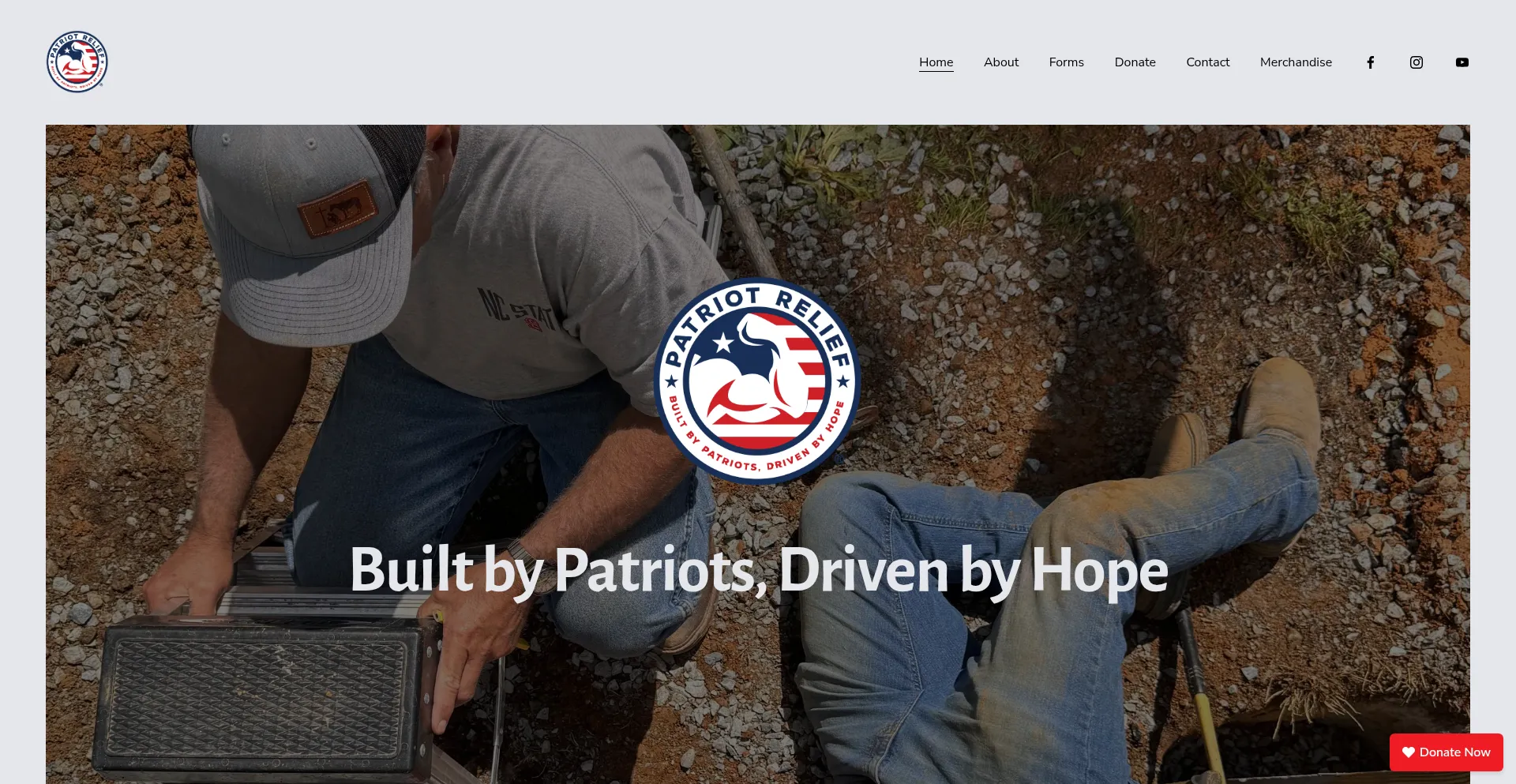 Website screenshot of Patriotrelieffund.com