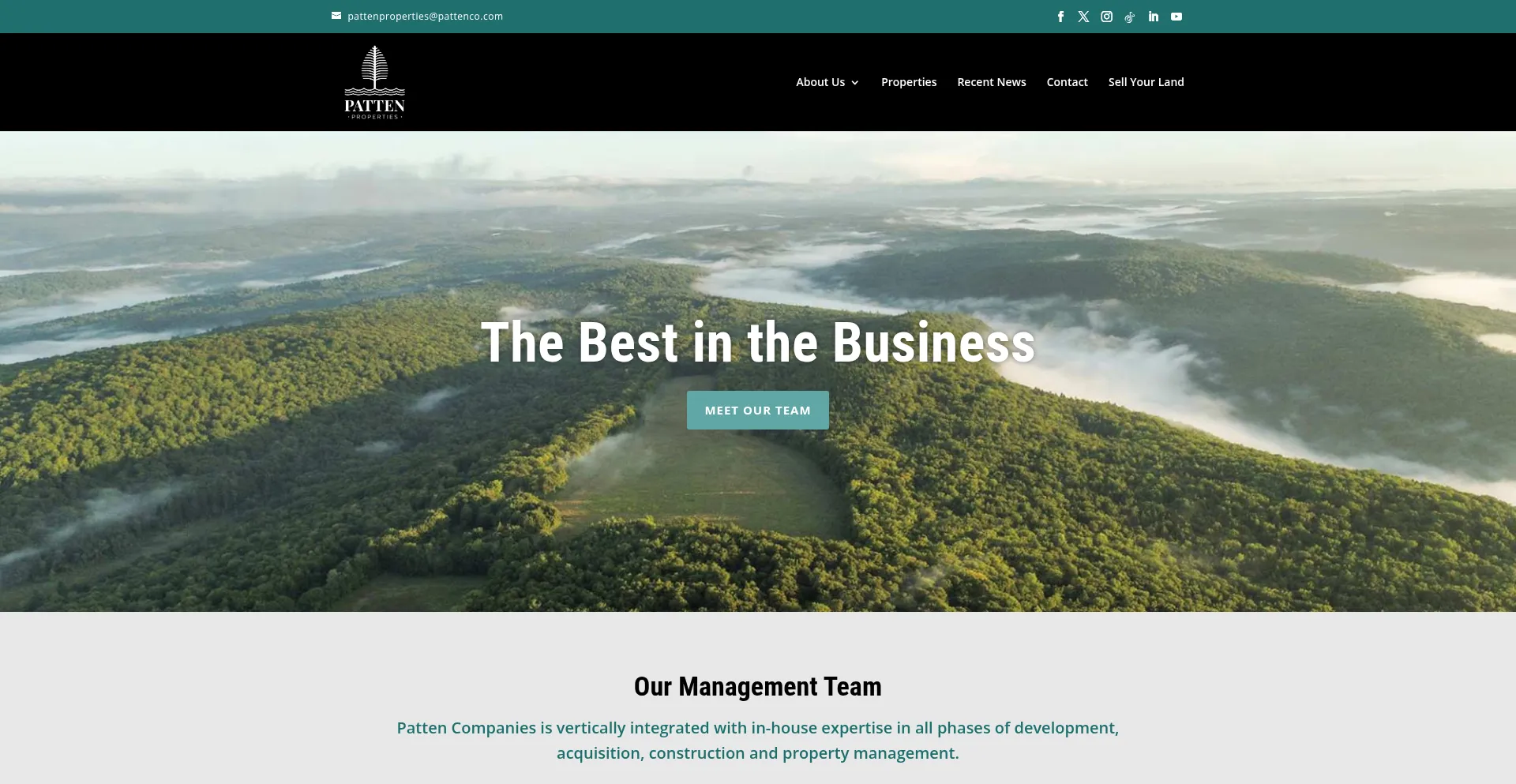 Website screenshot of Pattenco.com