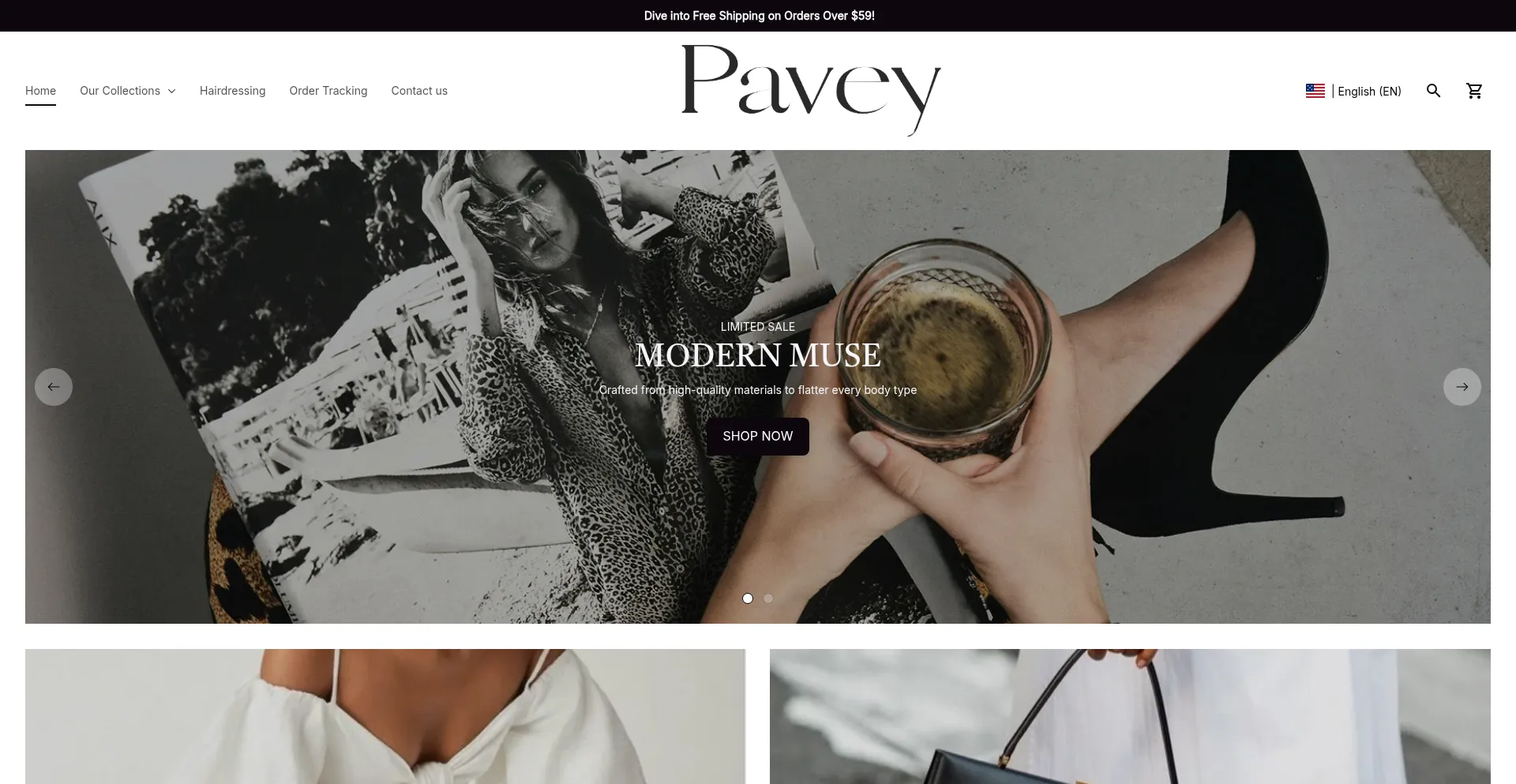 Website screenshot of Pavey.co