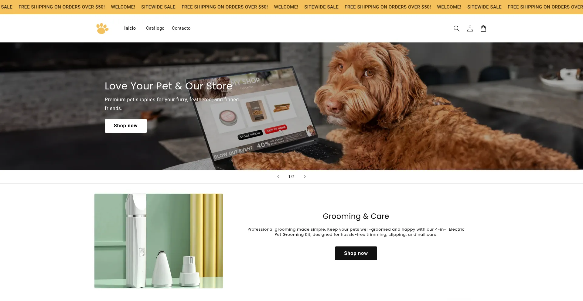 Website screenshot of Pawandcorazon.store