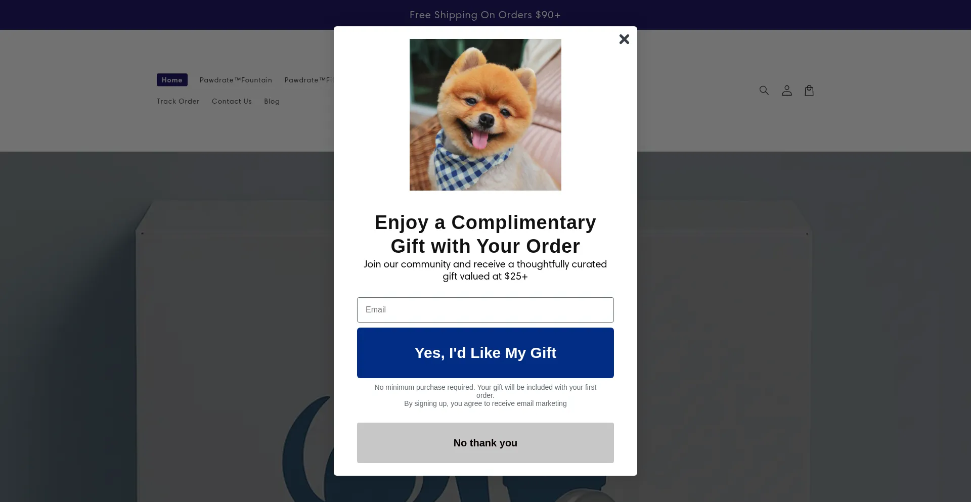 Website screenshot of Pawdrate.store