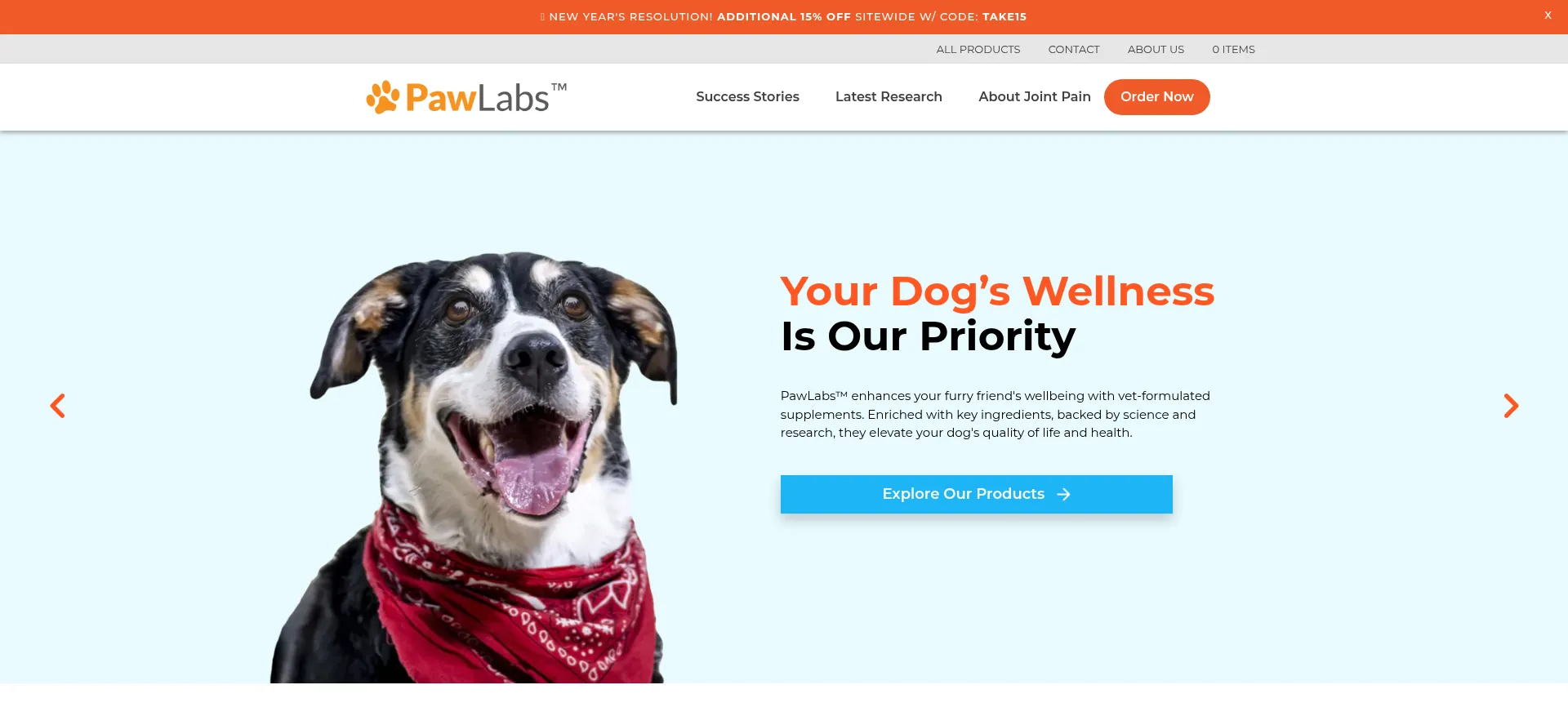 Website screenshot of Pawlabs.co