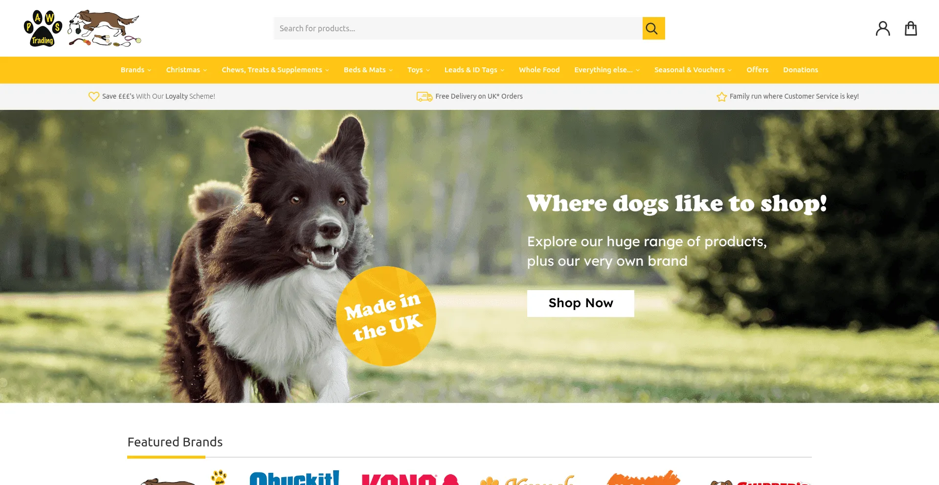 Website screenshot of Pawstrading.co.uk