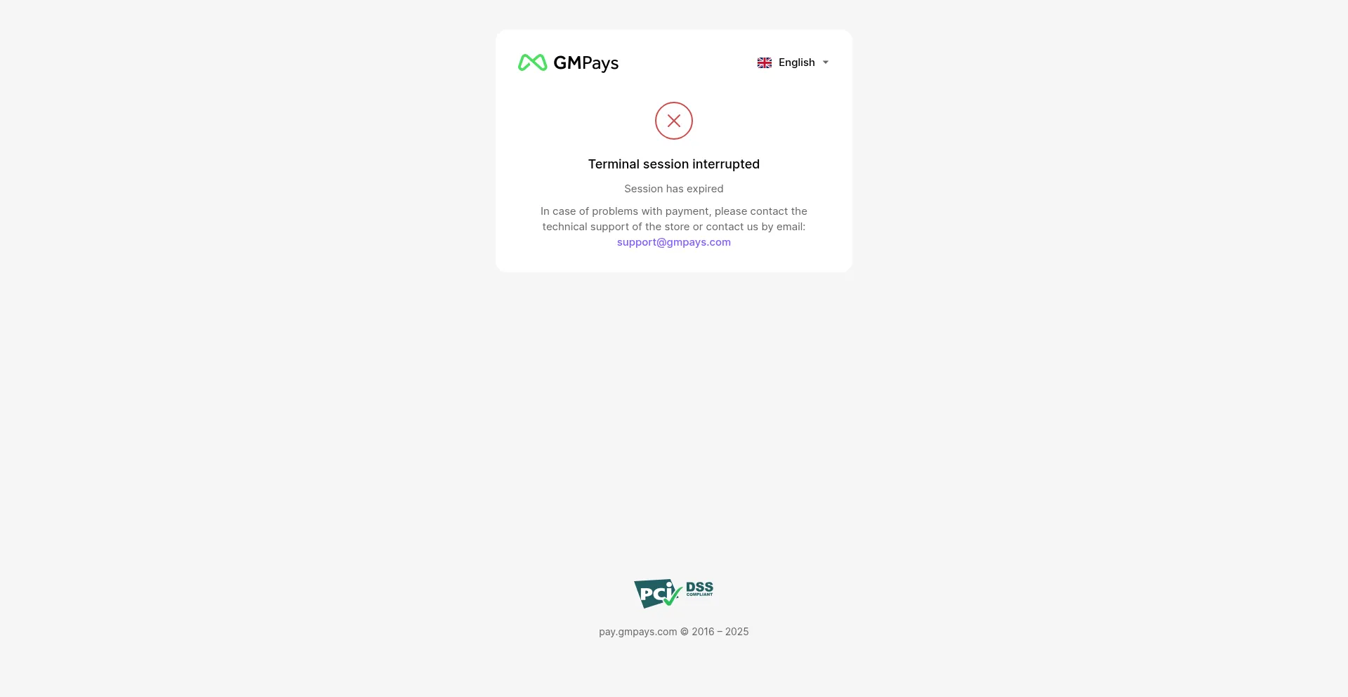 Website screenshot of Pay.gmpays.com