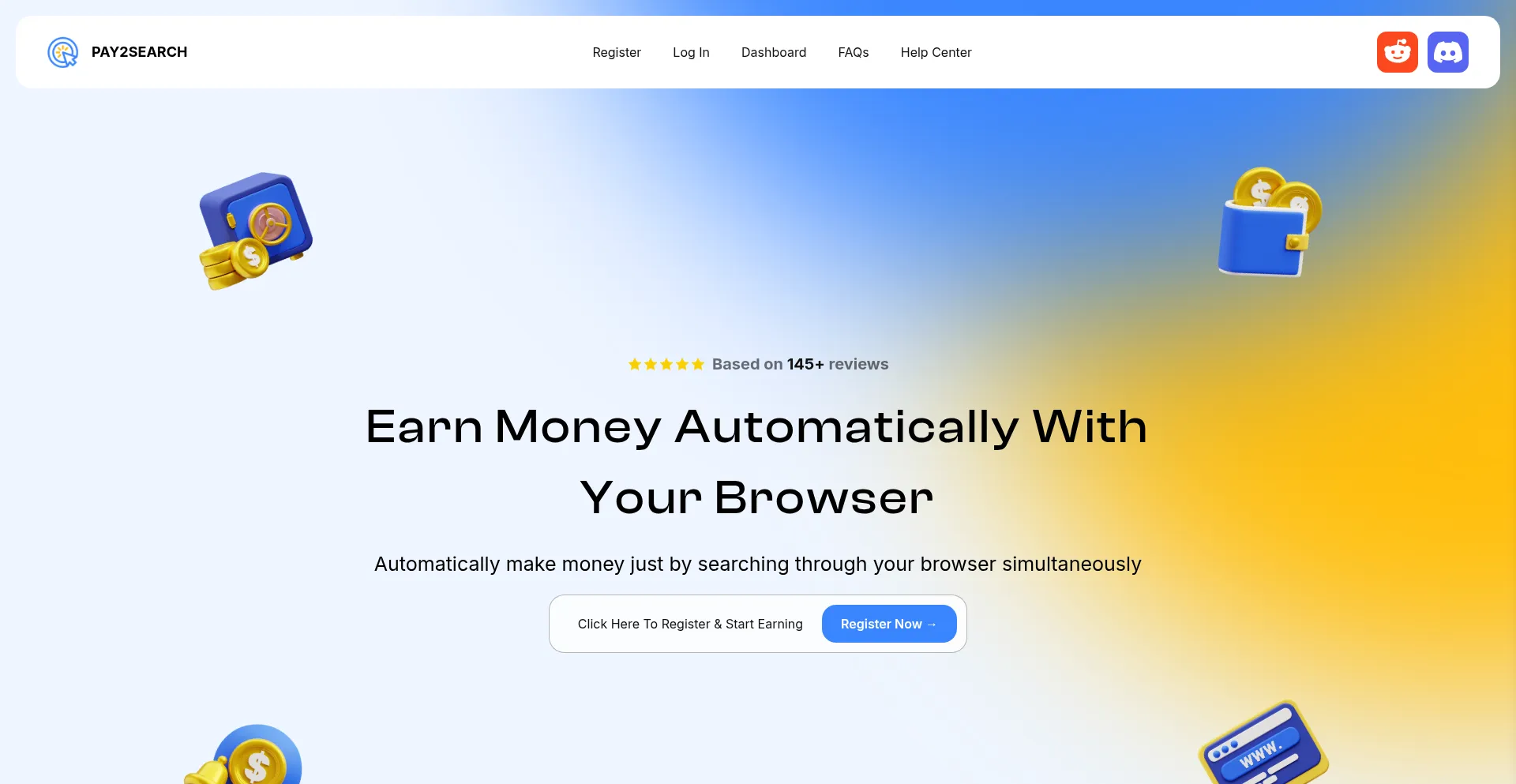 Website screenshot of Pay2search.com