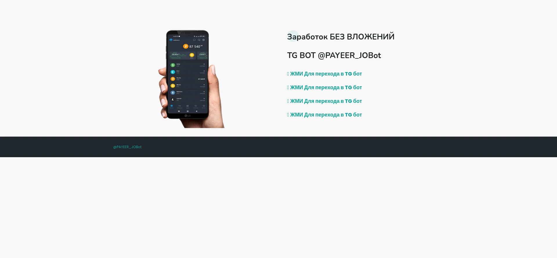 Website screenshot of Payeer-jobot.top