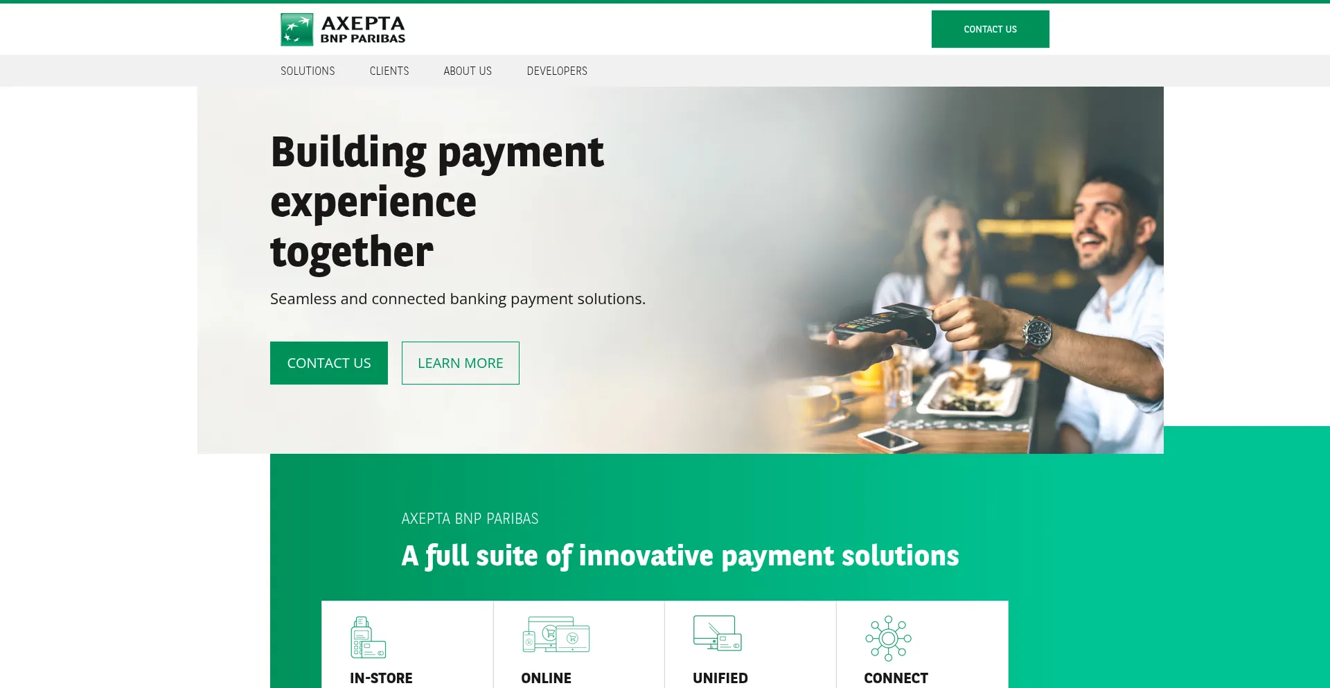 Website screenshot of Paymentpage.axepta.bnpparibas