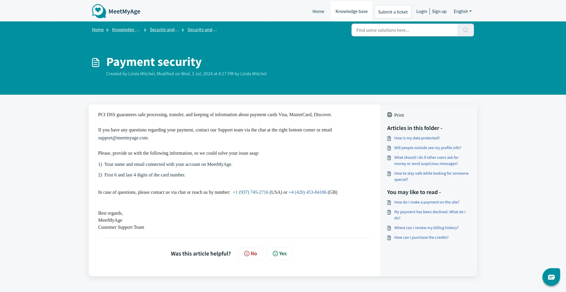 Website screenshot of Payments.meetmyage.com