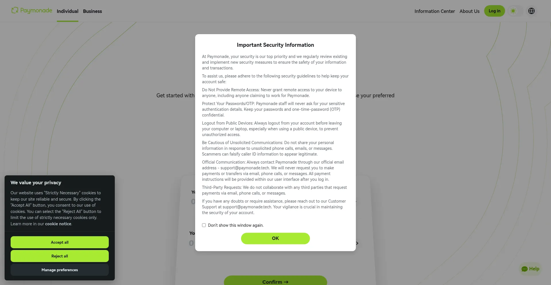 Paymonade.tech Screenshot