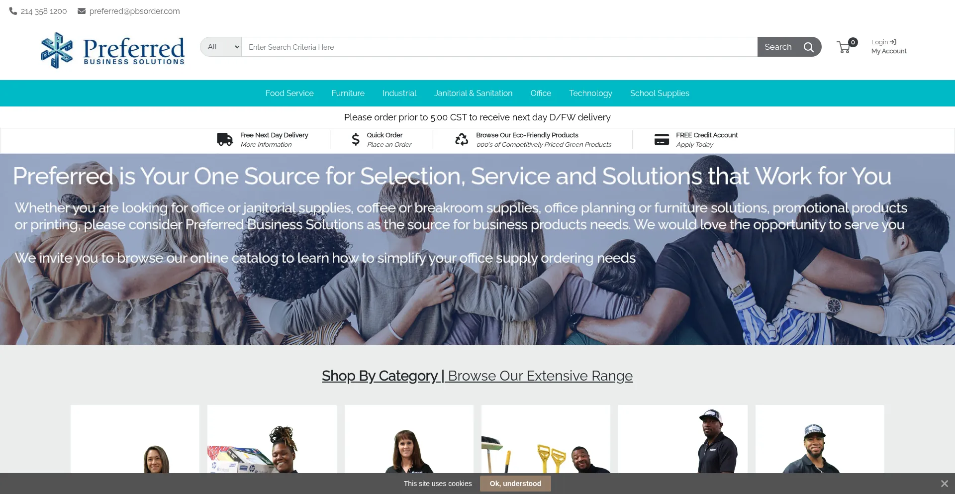 Website screenshot of Pbsorder.com