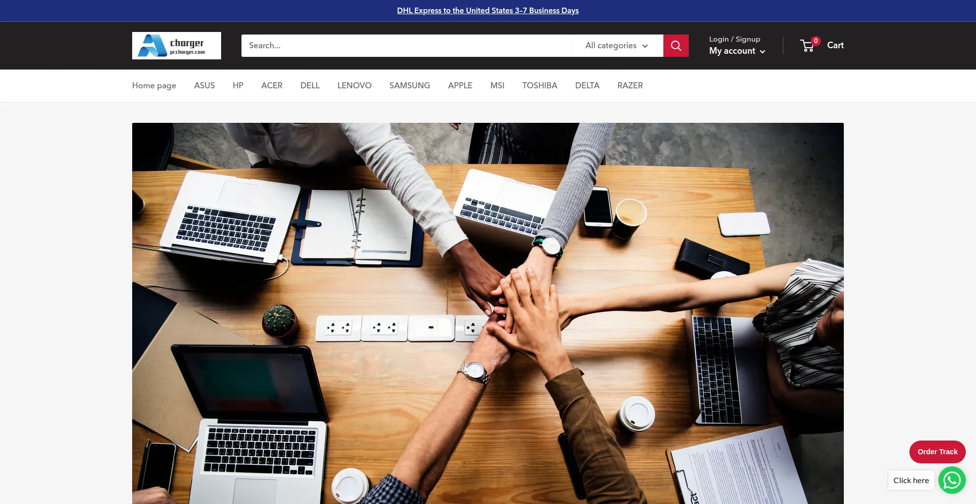 Website screenshot of Pccharger.com