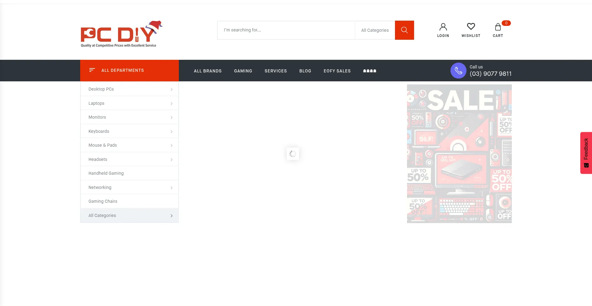 Website screenshot of Pcdiy.com.au