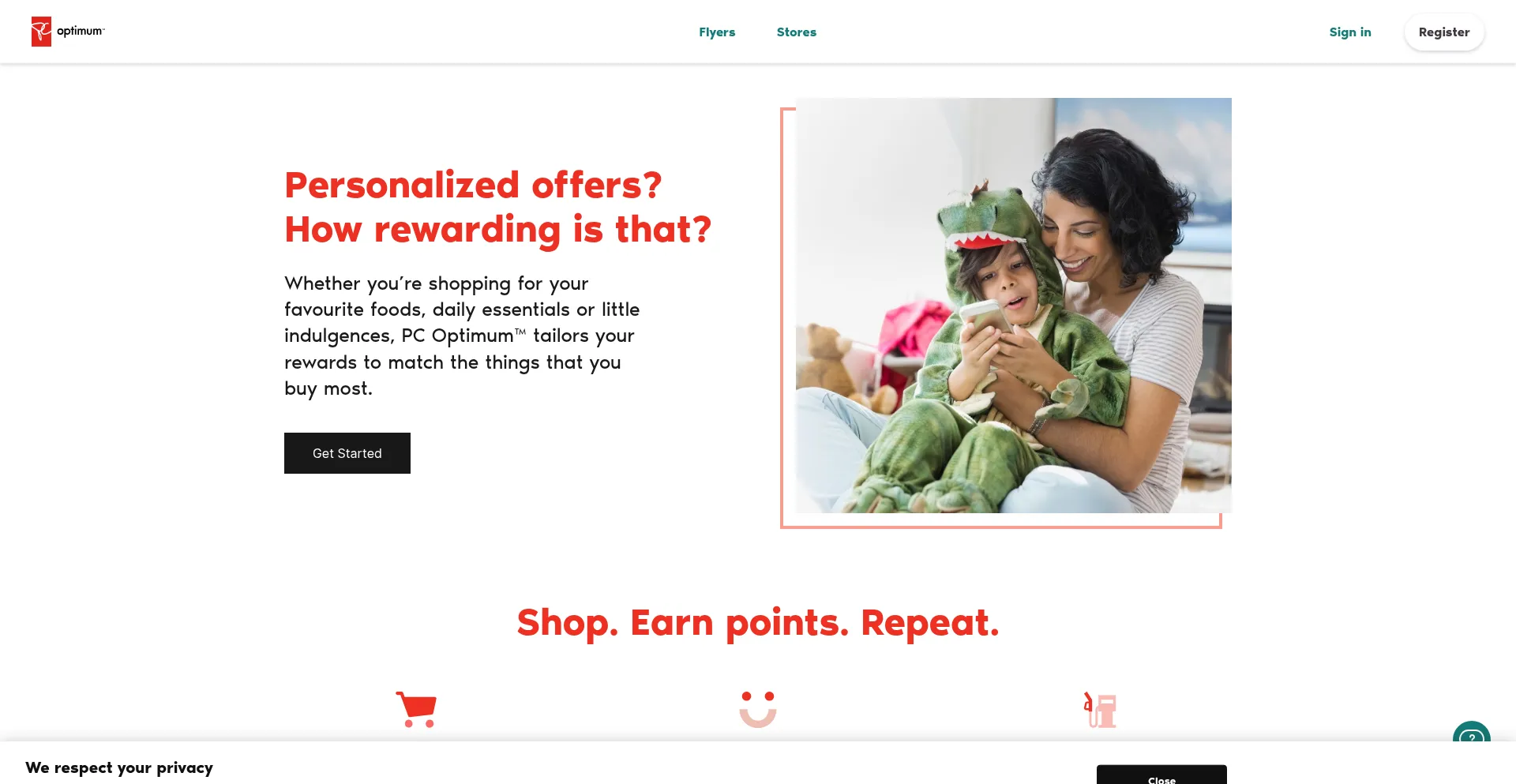 Website screenshot of Pcoptimum.ca