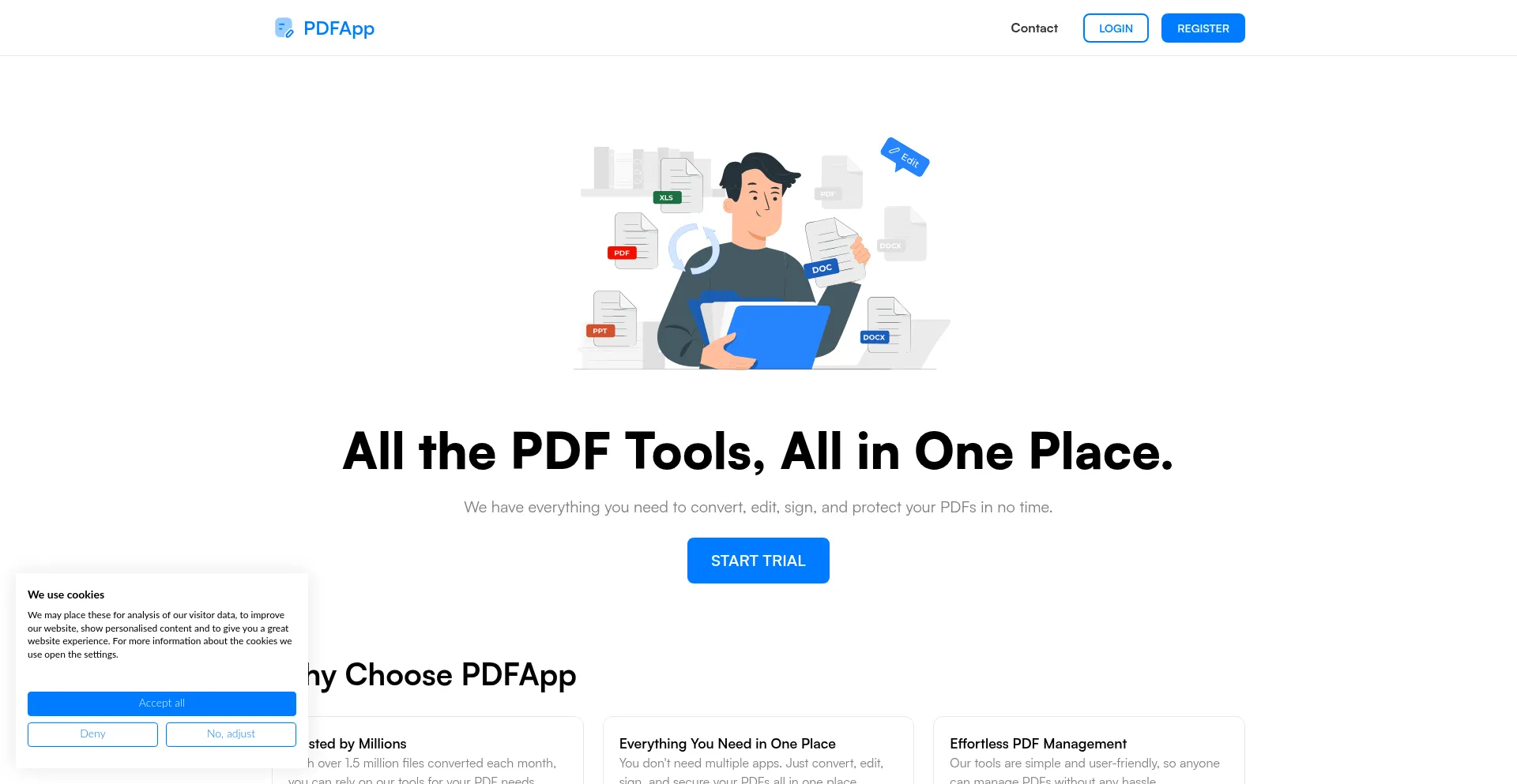 Website screenshot of Pdfapp.net
