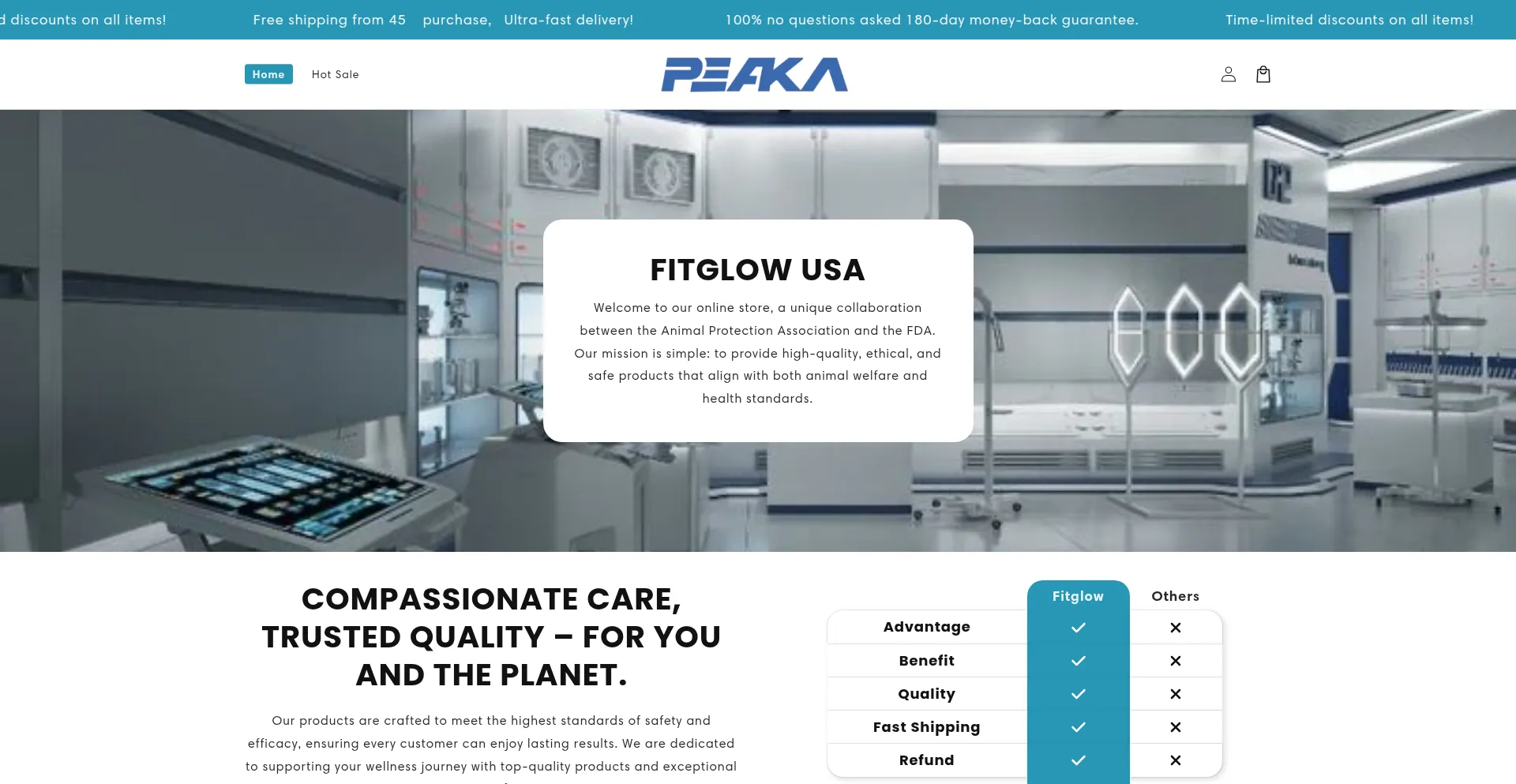 Website screenshot of Peaka.top