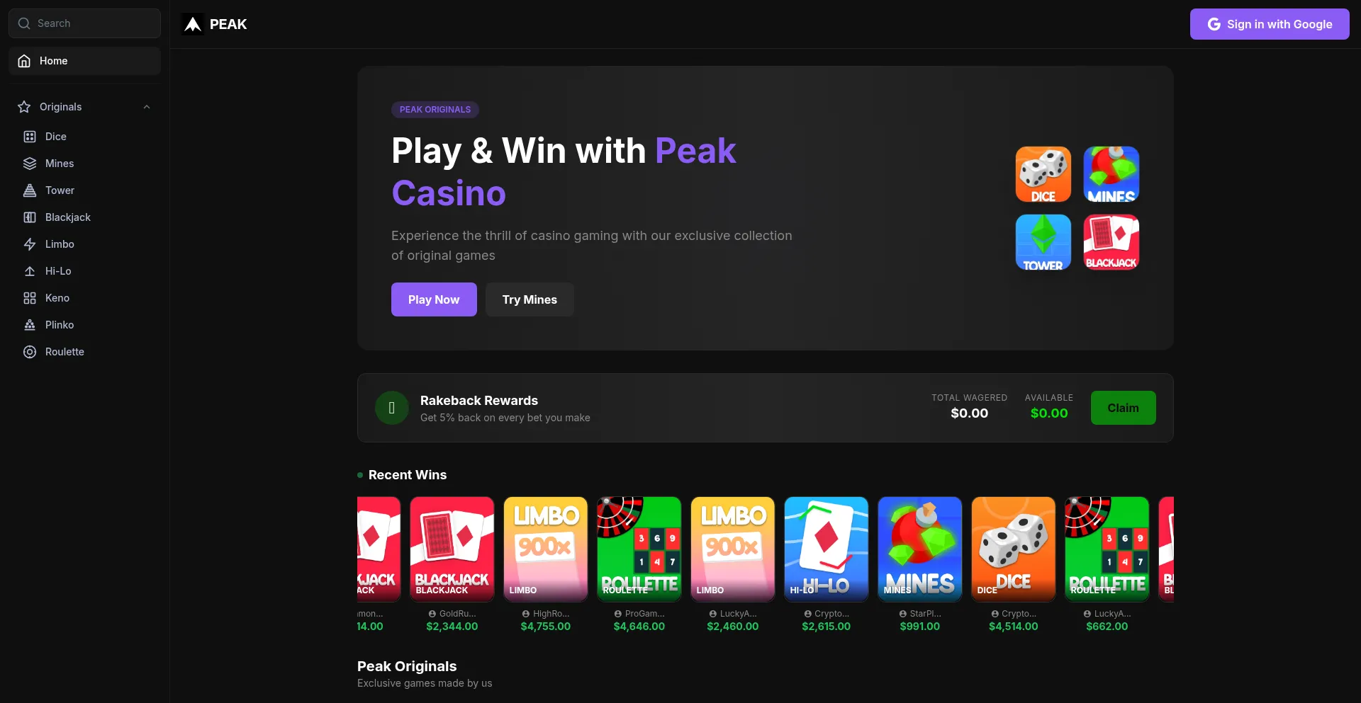 Peakcasino.up.railway.app