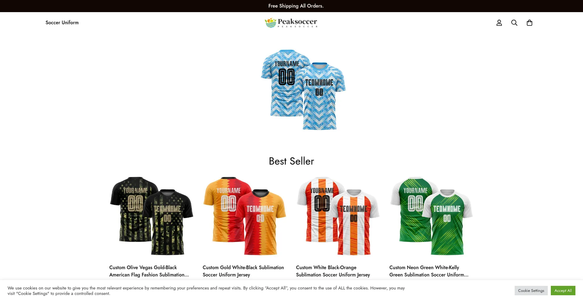 Website screenshot of Peaksoccer.co.uk