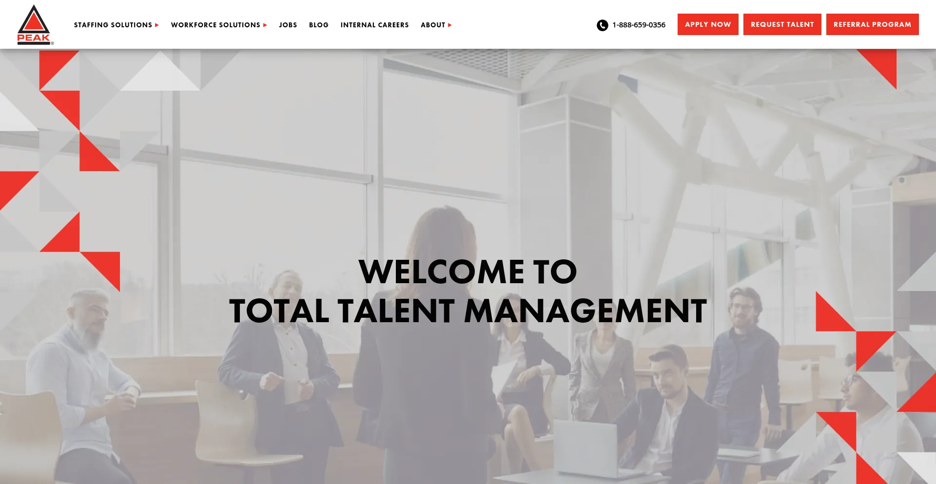 Website screenshot of Peaktechnical.com