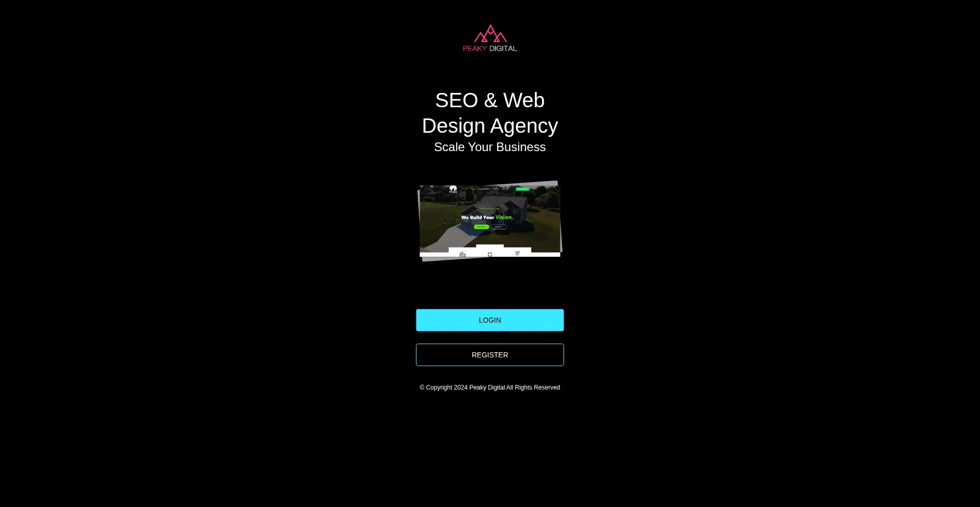 Website screenshot of Peakydigitalbc.com