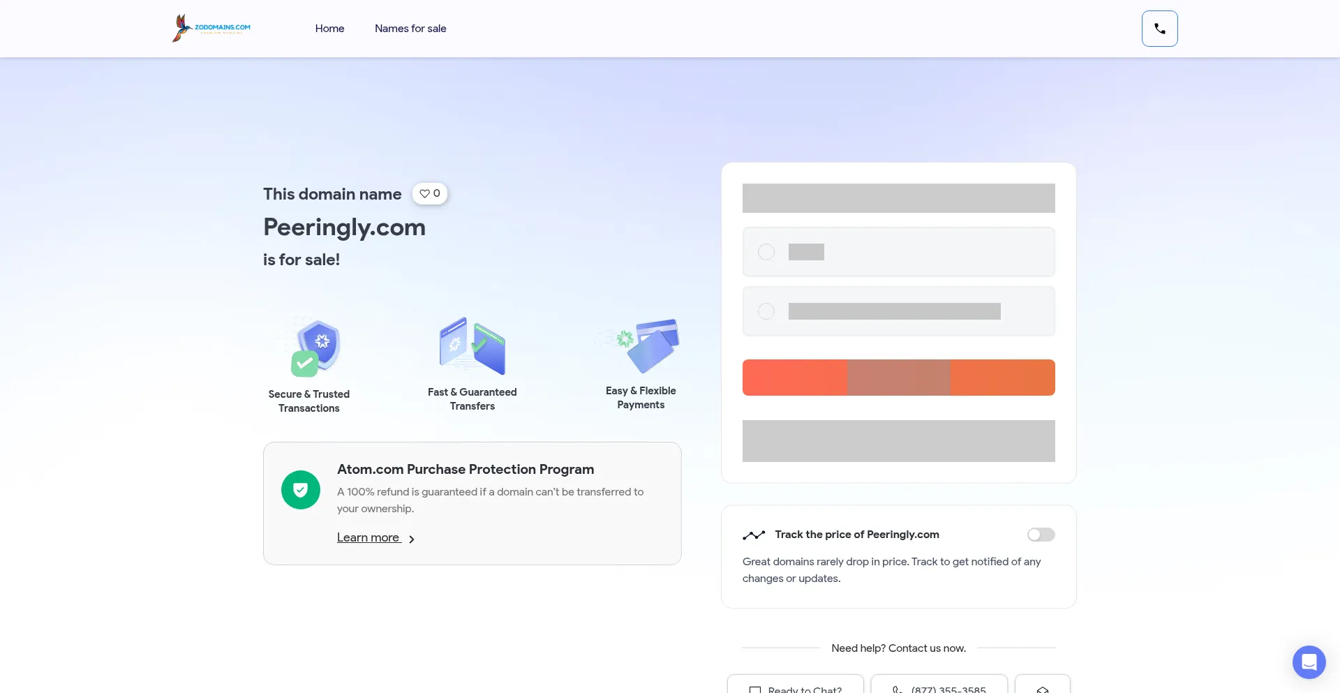 Website screenshot of Peeringly.com