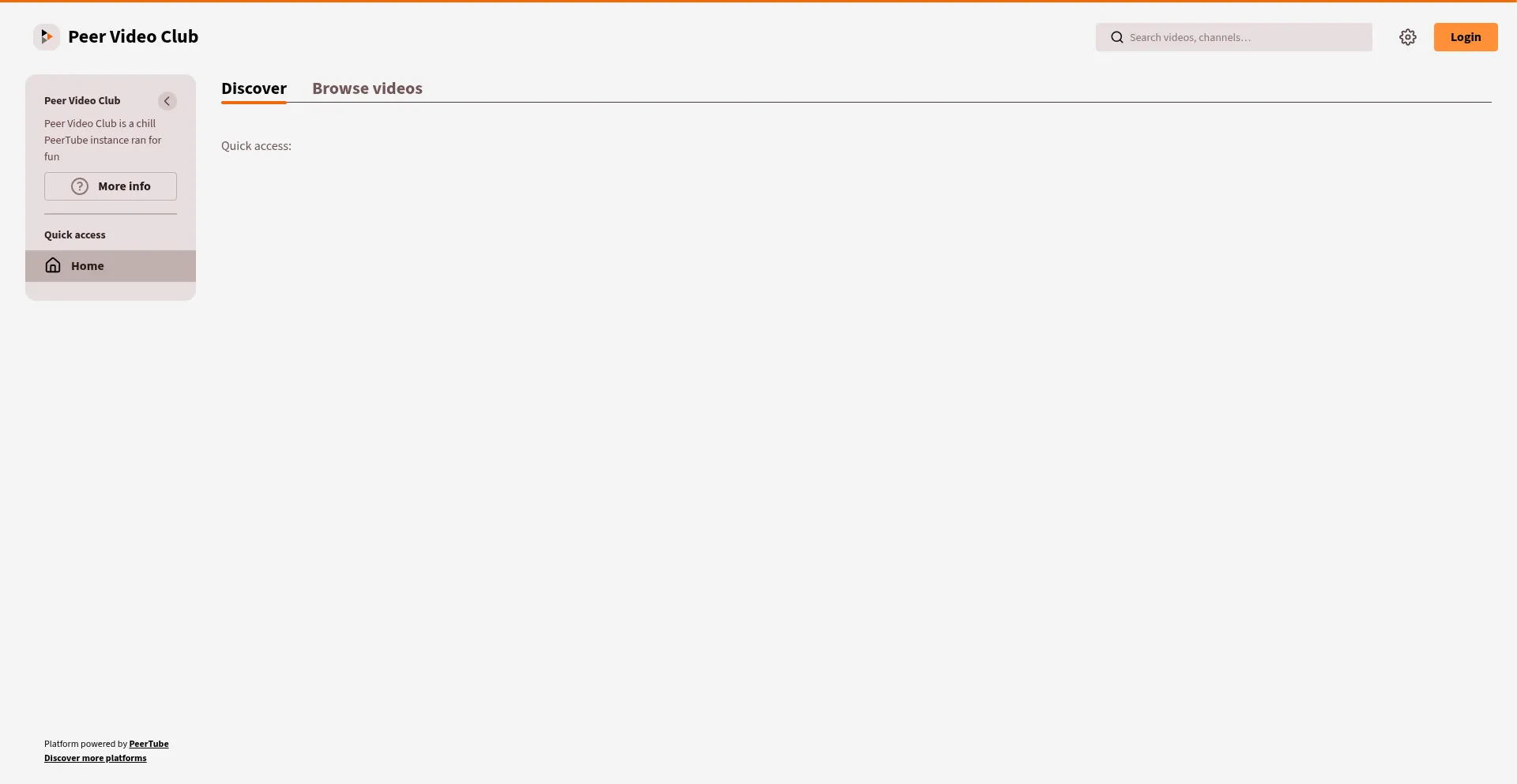 Website screenshot of Peervideo.club