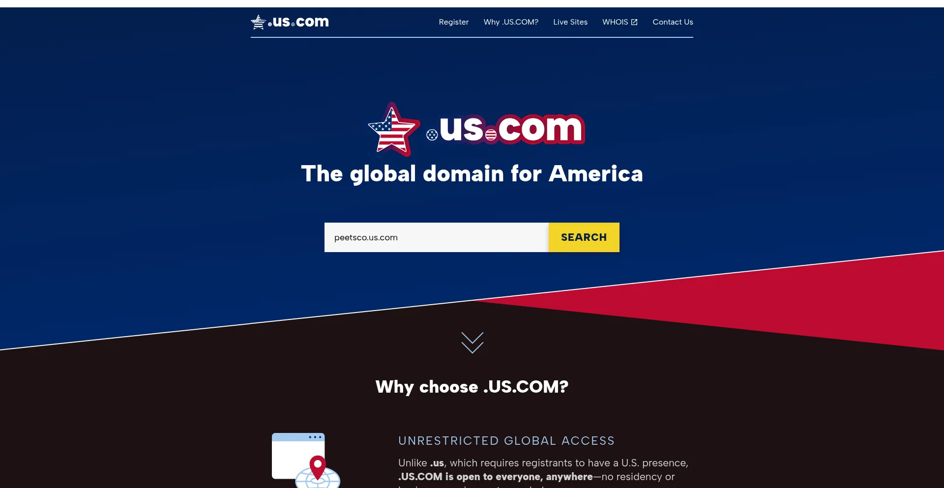 Website screenshot of Peetsco.us.com