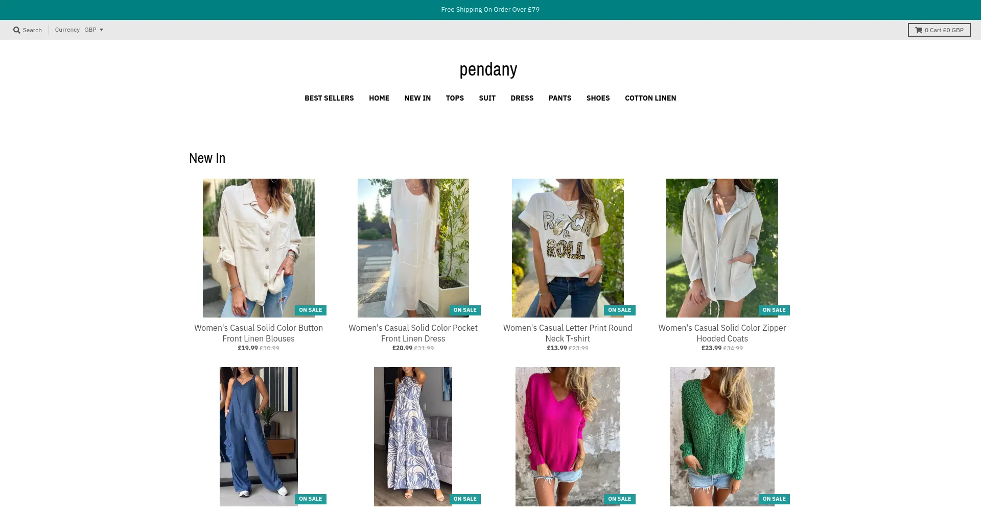 Website screenshot of Pendany.com