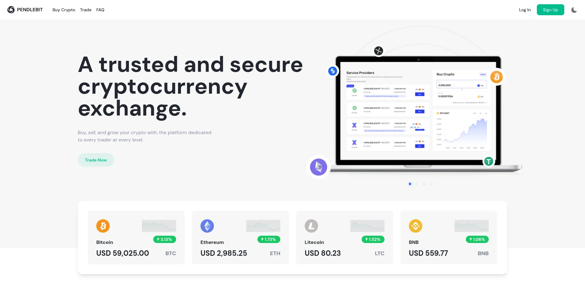 Website screenshot of Pendlebit.com