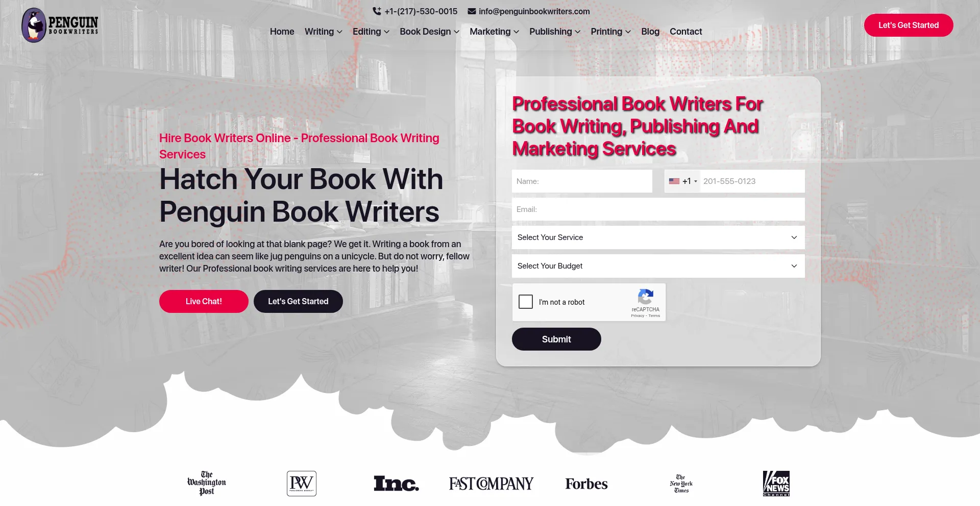 Penguinbookwriters.com Screenshot